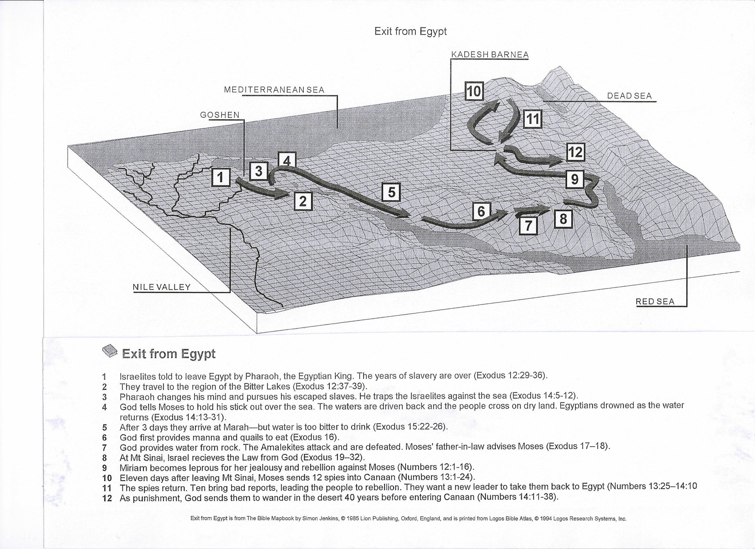 Exit from Egypt map