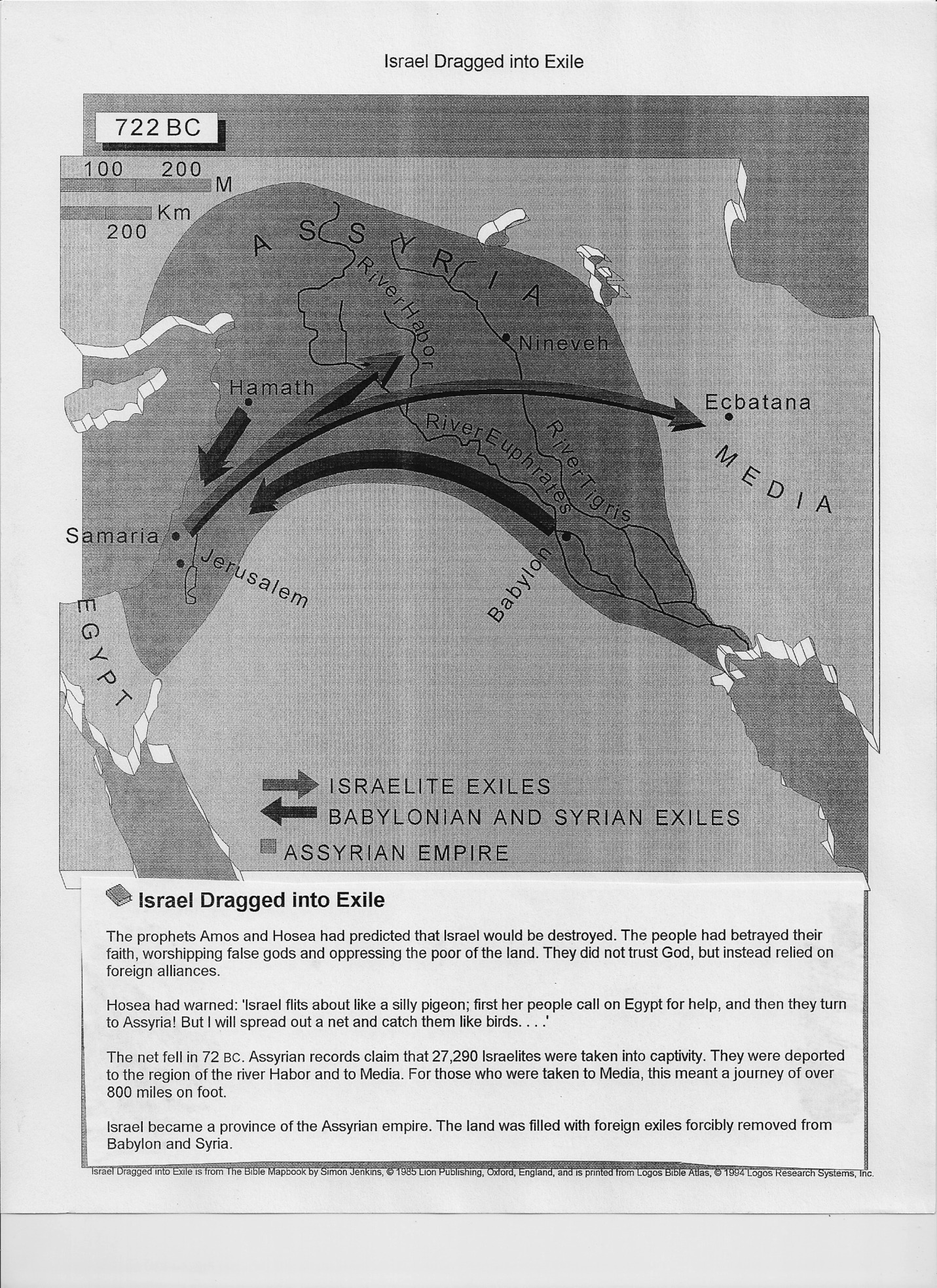 Israel Goes into Exile map