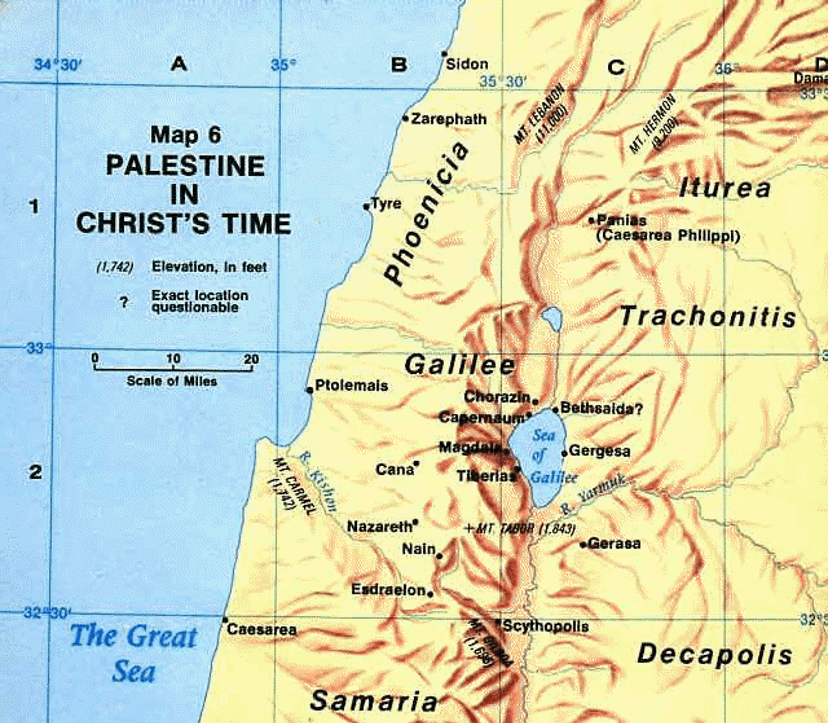 Map of the land in Jesus' day